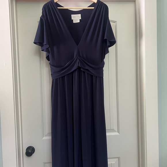 BHLDN Mendoza Navy Slit Dress Plus Size 24 - Picture 5 of 8